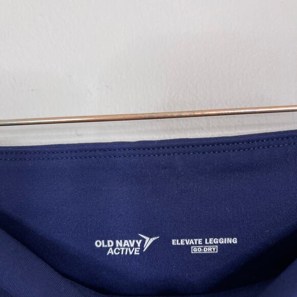 Old Navy Elevate Ankle Zip Colorblock Leggings Navy Blue Green Pink Small Womens - Picture 7 of 8